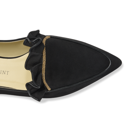 Gudel in Black Suede and Gold Chain