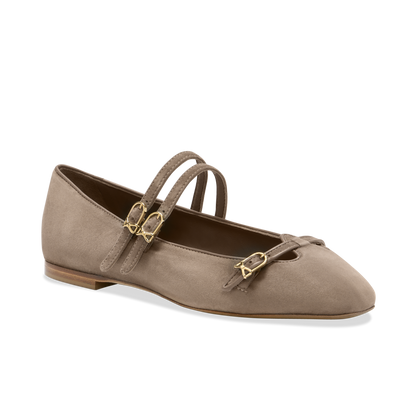 Mary Gail Mary Jane in Taupe Suede