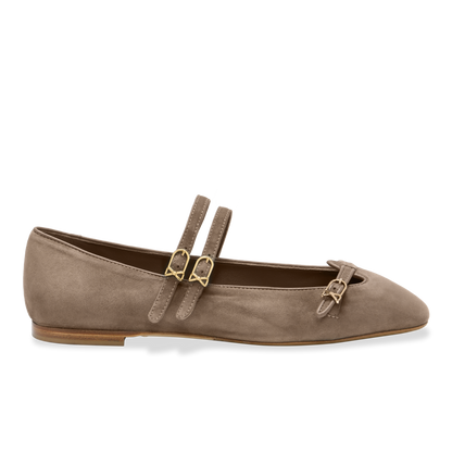 Mary Gail Mary Jane in Taupe Suede