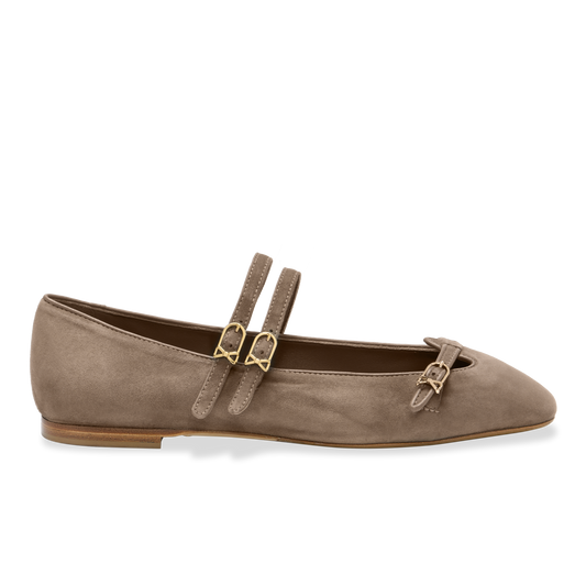 Mary Gail Mary Jane in Taupe Suede