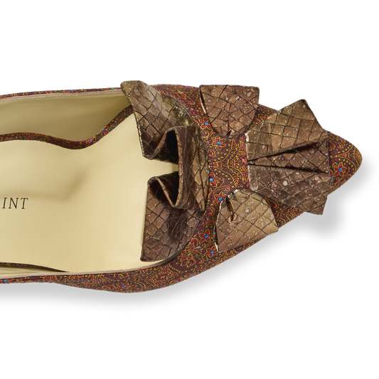 Perfect Abigail Kitten Mule 50 in Burgundy Jacquard