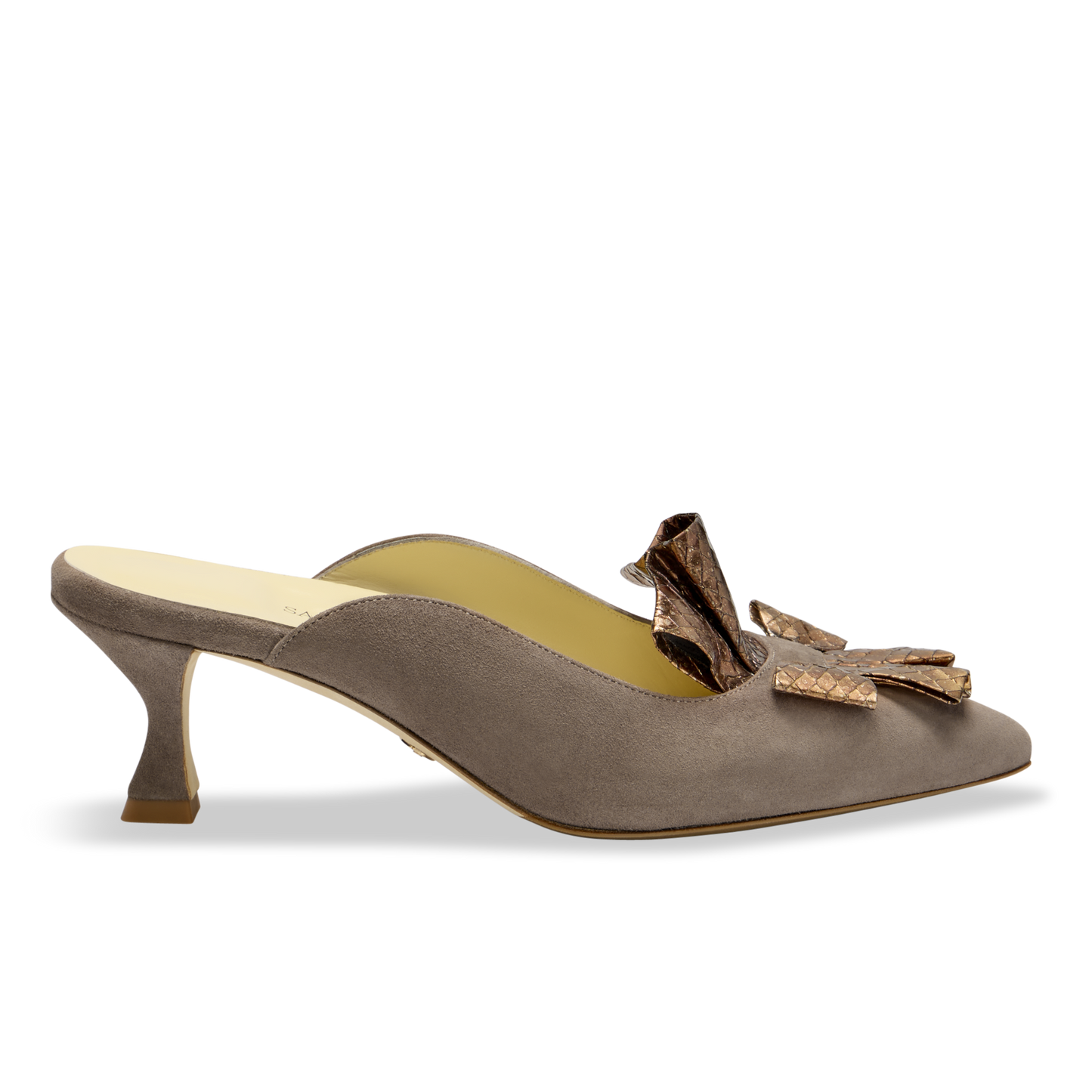 Perfect Abigail Kitten Mule 50 in Mocha Suede