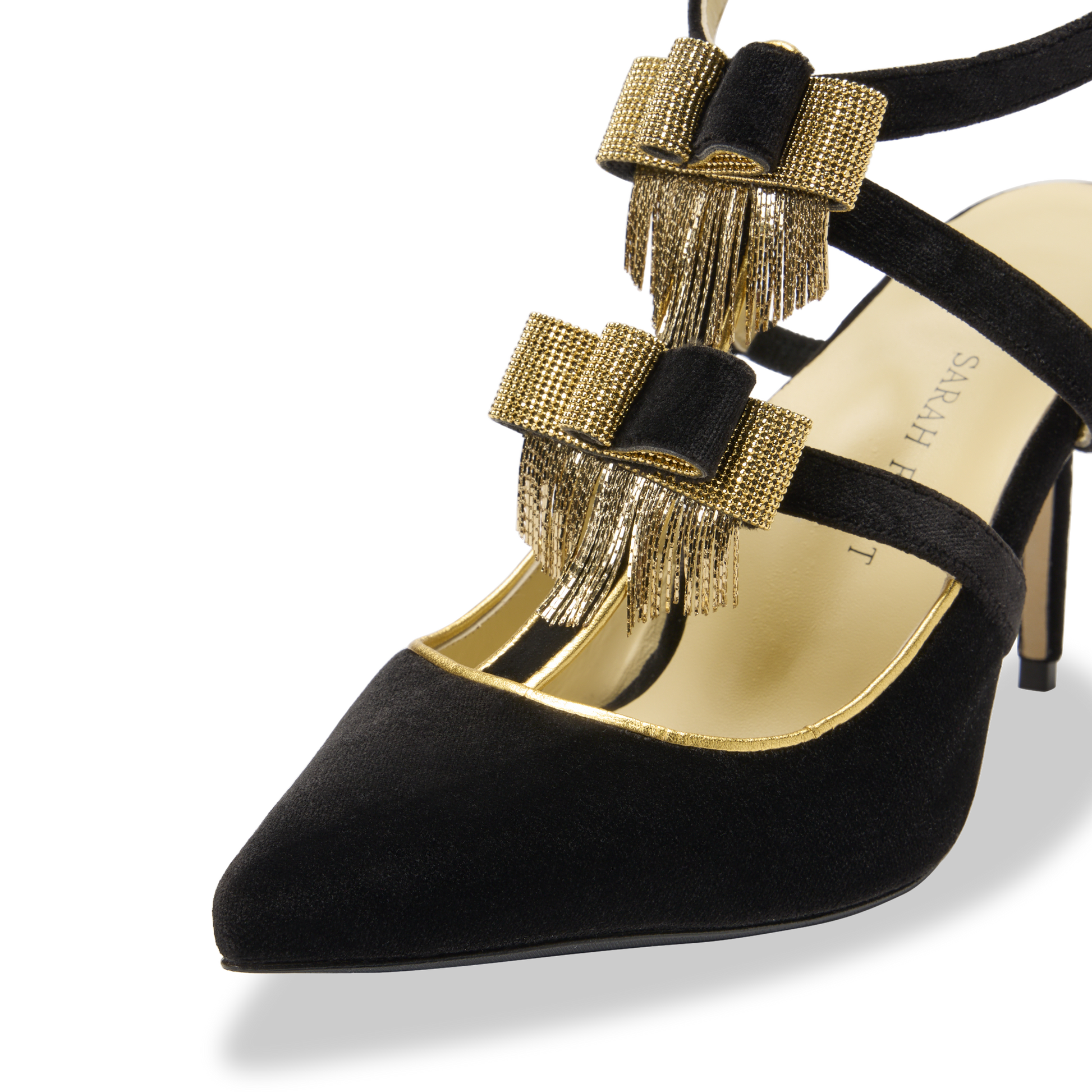 Perfect Marta 85 in Black Velvet and Gold Chain