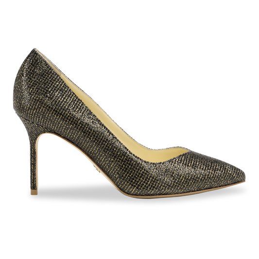 Perfect Pump 85 in Black and Gold Sparkle