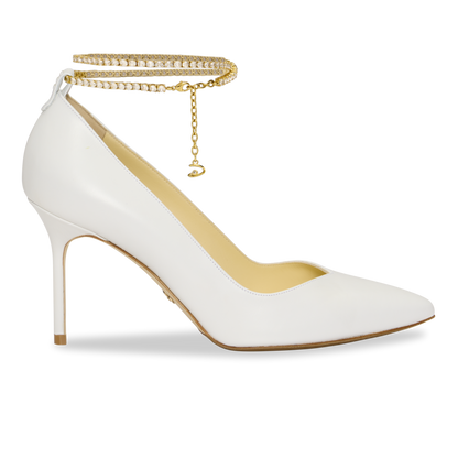 Perfect Shiffon Pump 85 in White Calf