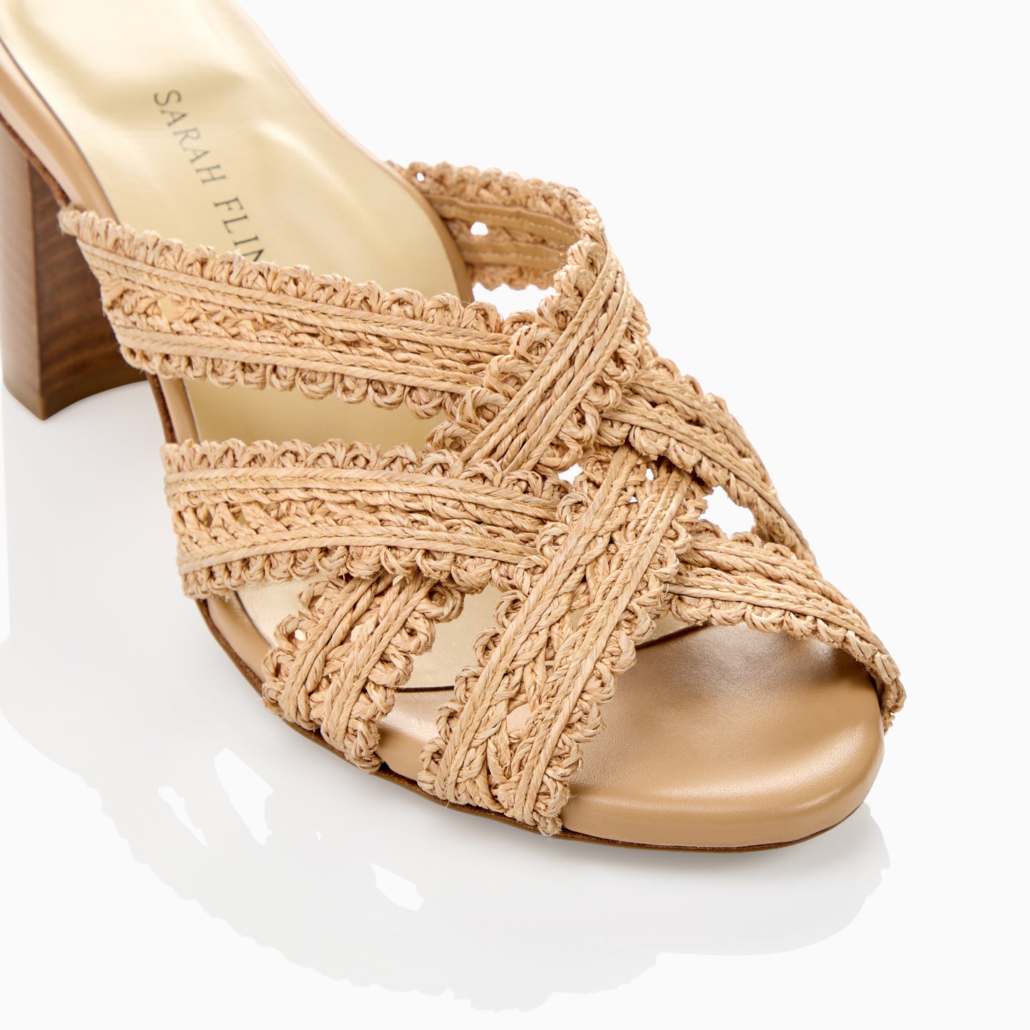 Perfect Crisscross Sandal 70 in Almond Raffia