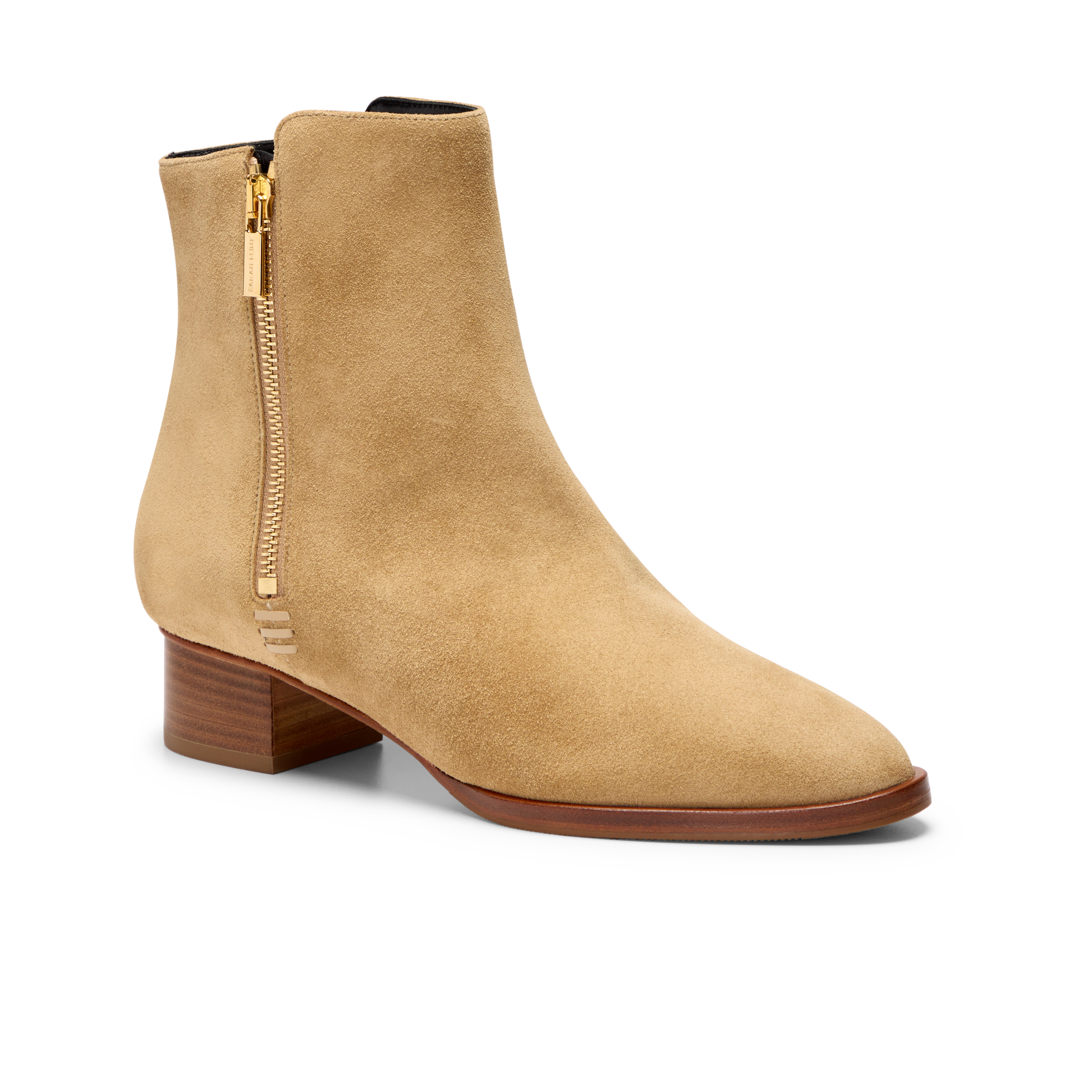 Perfect Zip Bootie 30 in Camel Crosta