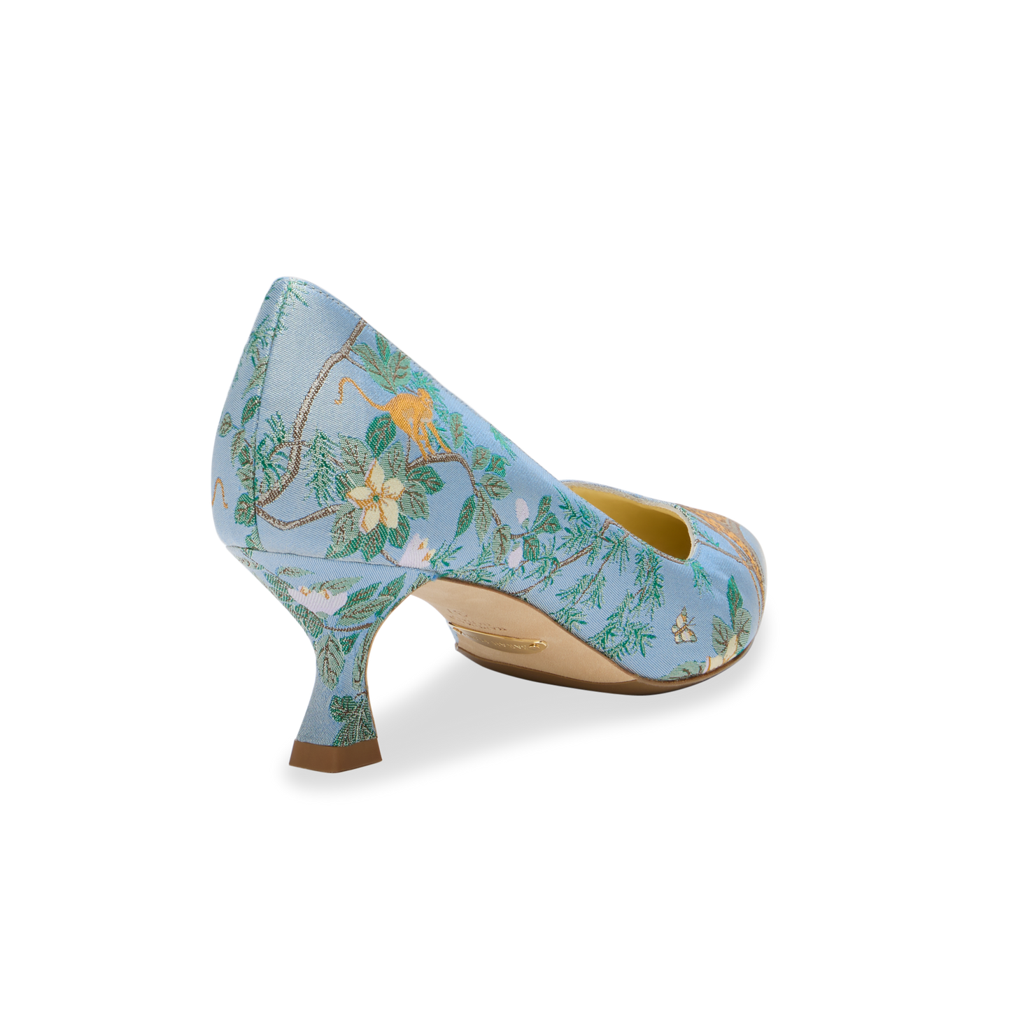 Sarah Flint X Gracie Perfect Kitten Pump 50 in Blue Tropics Jacquard