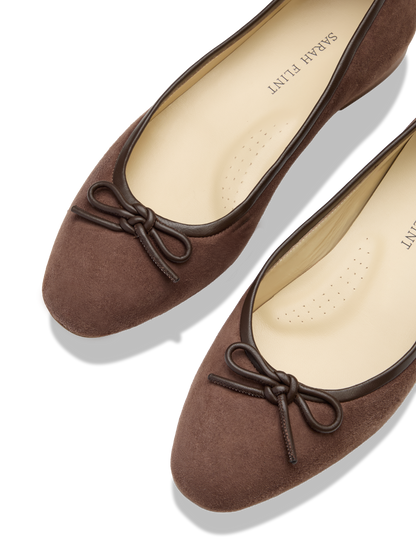 Perfect Ballet Flat in Espresso Suede