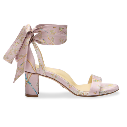 Sarah Flint X Gracie Perfect Block Sandal 60 in Pink Holts Garden Silk