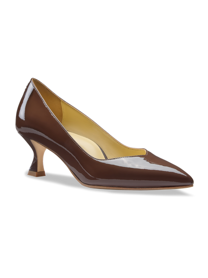Perfect Kitten Pump 50 in Deep Mocha Patent