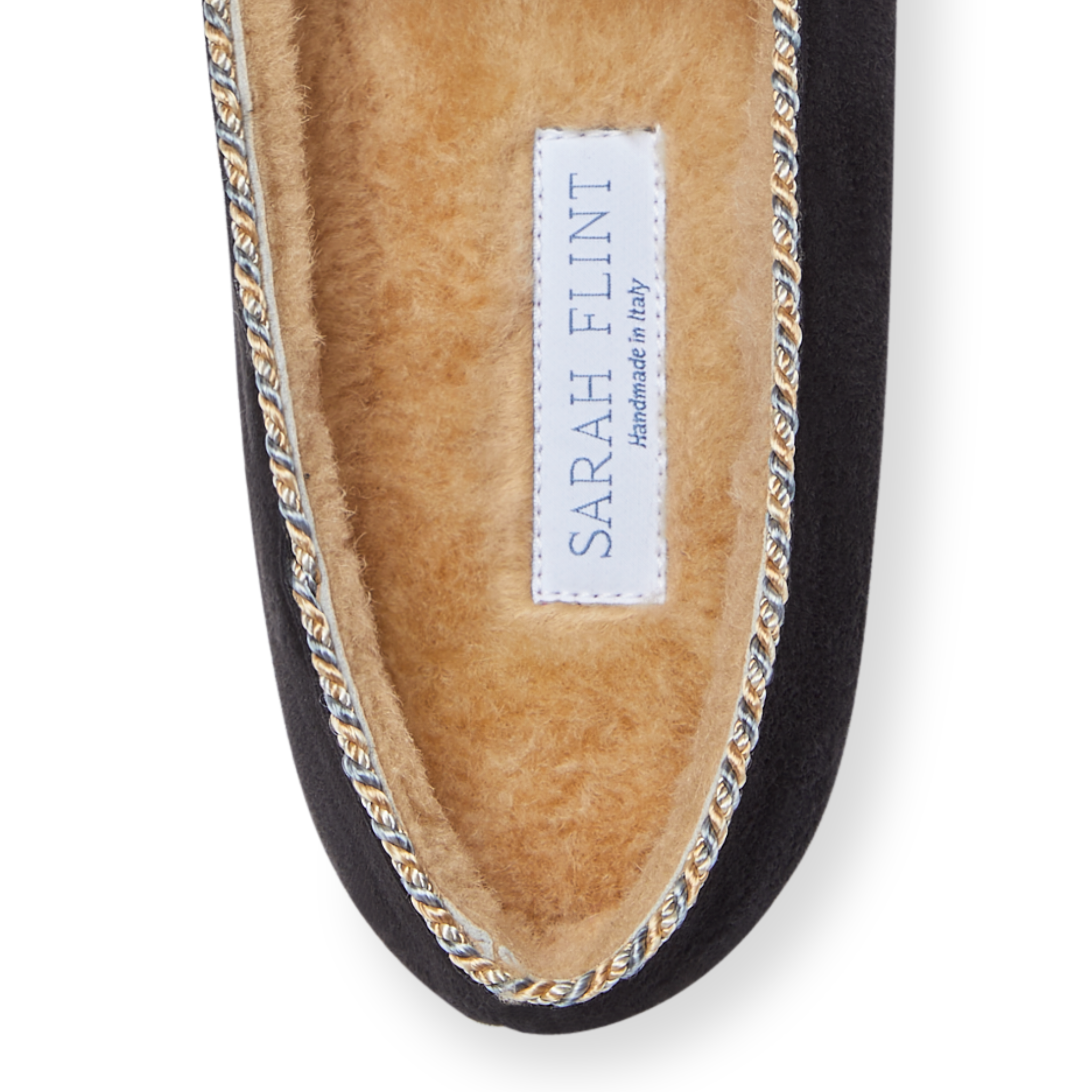 Sarah Flint soft shearling shoe detail