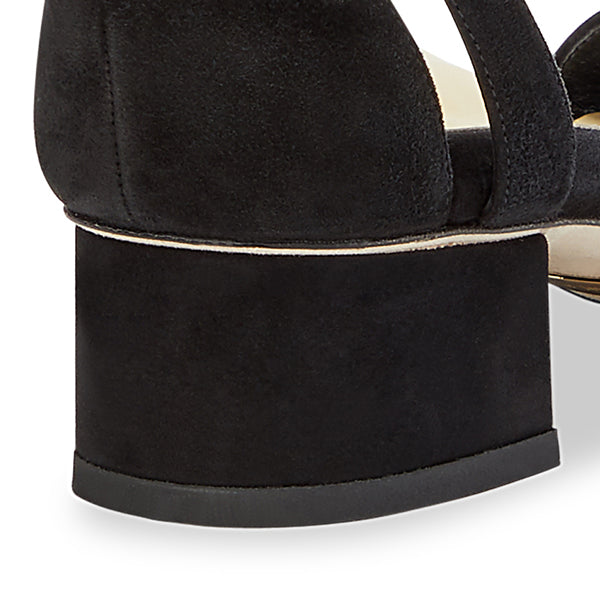 Sarah Flint inset block heel shoe detail