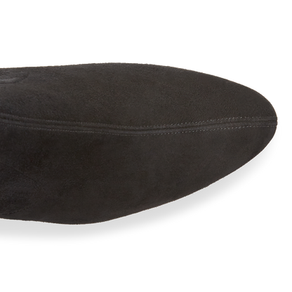 Alexandra 50 in Black Stretch Suede Knee High 30mm Boot