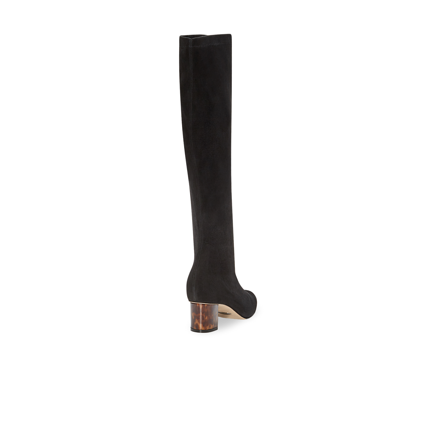 Alexandra 50 in Black Stretch Suede Knee High 30mm Boot