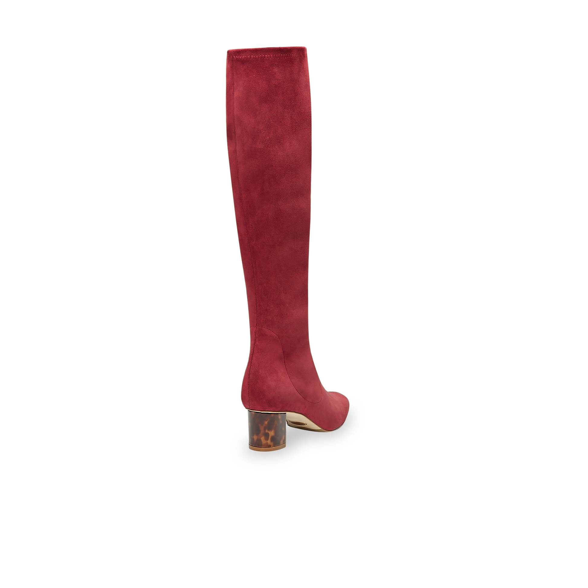 Alexandra 50 in Burgundy Stretch Suede Knee High 30mm Boot