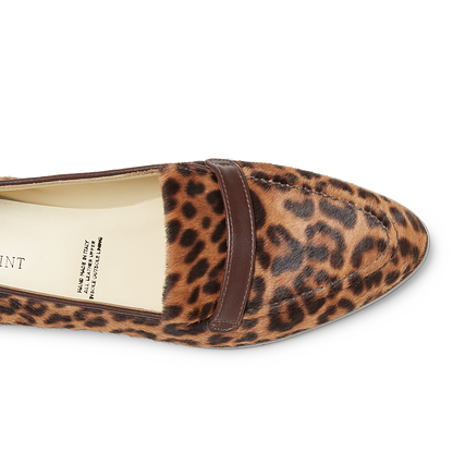 15mm Alysia Gravati Italian Made Flat in Chocolate Leopard Hair Calf