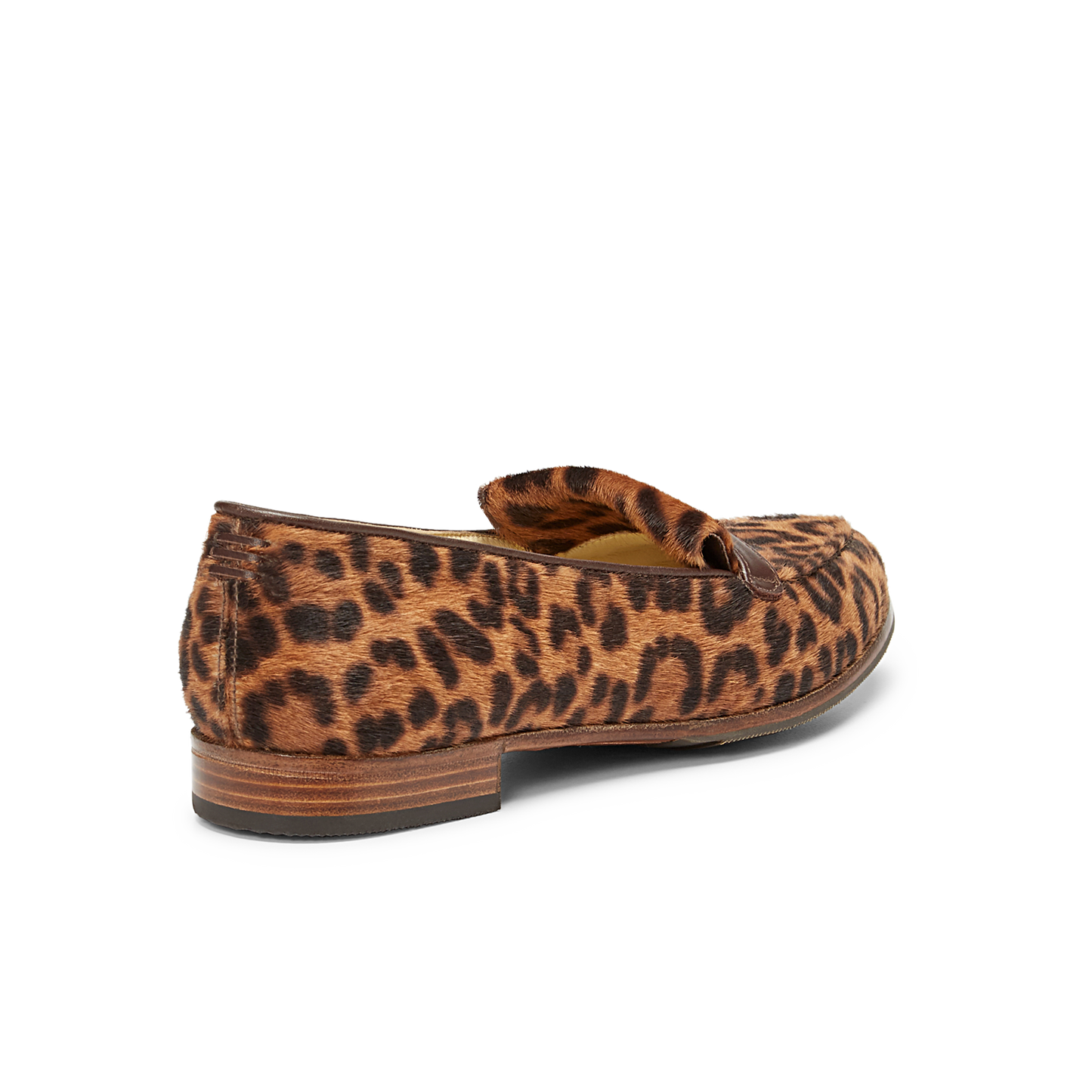 15mm Alysia Gravati Italian Made Flat in Chocolate Leopard Hair Calf