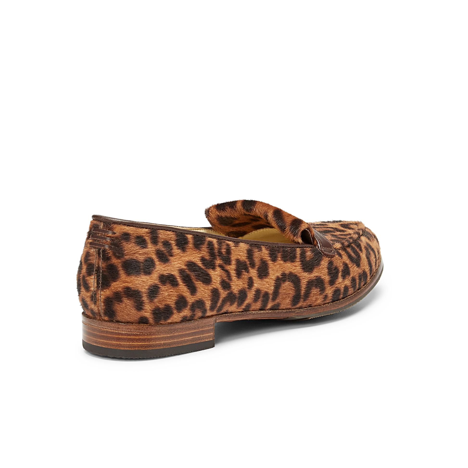 15mm Alysia Gravati Italian Made Flat in Chocolate Leopard Hair Calf