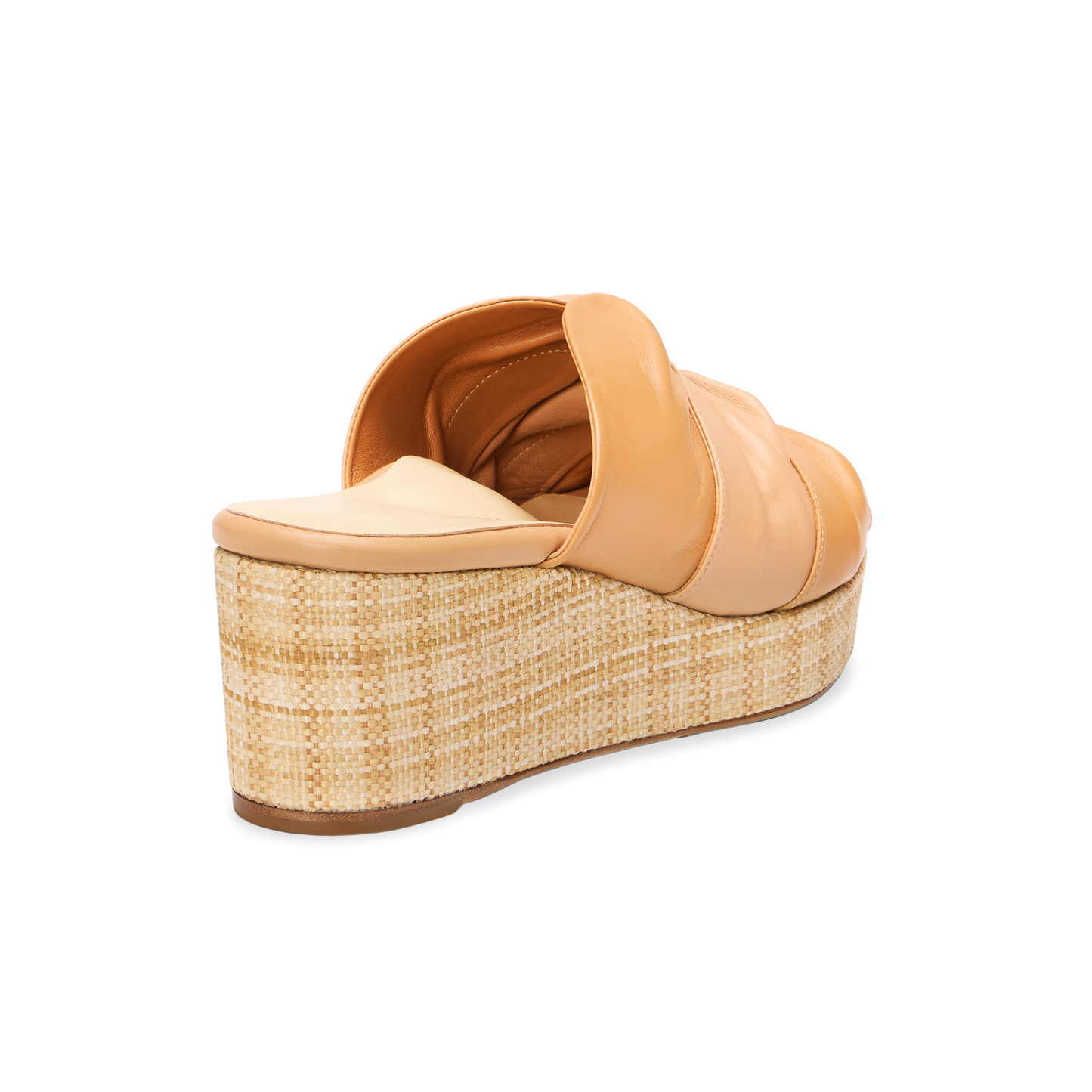 Perfect Arabesque Wedge 50 in Two-Tone Camel Nappa & Woven Wedge