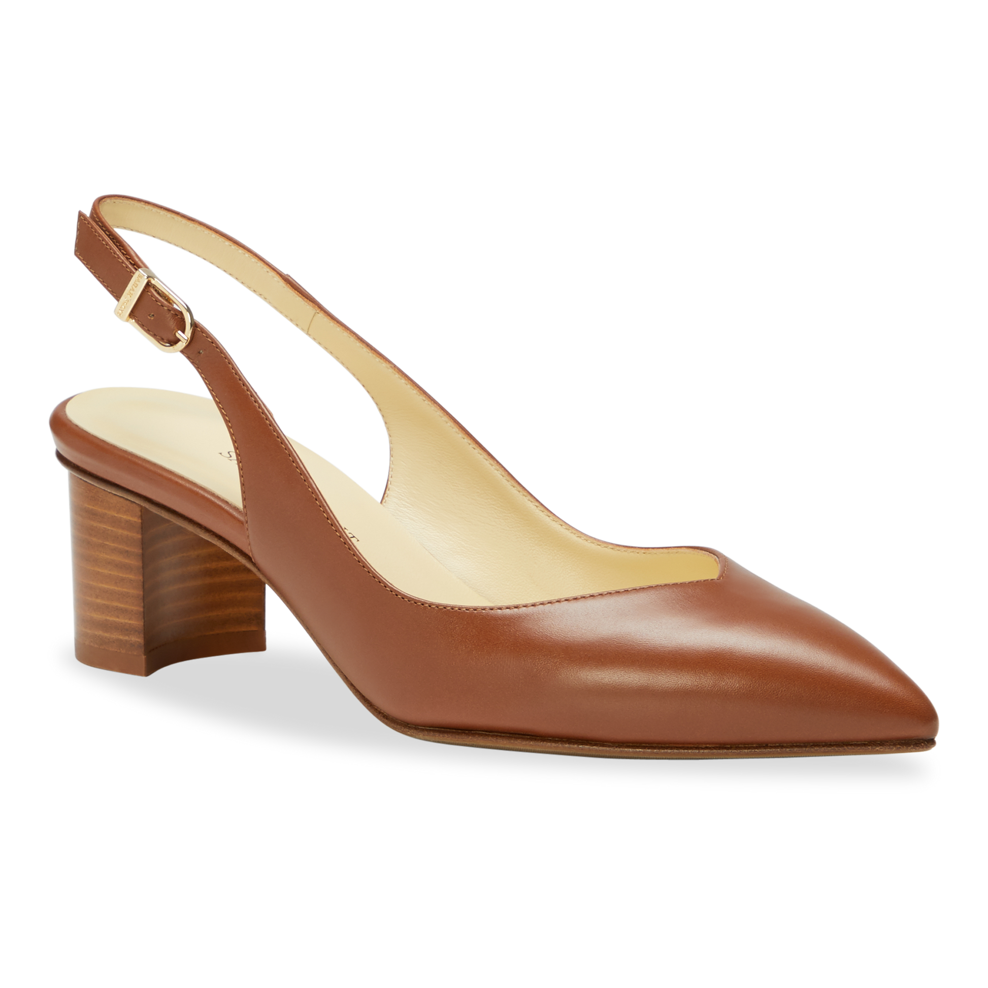 50mm Italian Made Emma Slingback Pump in Cognac Calf