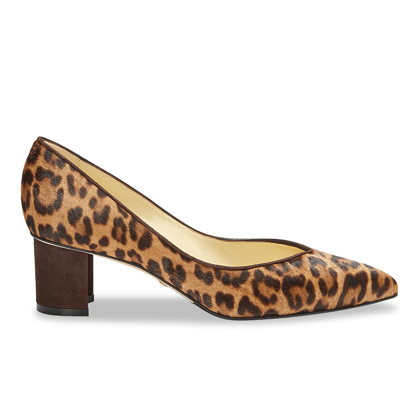 50mm Italian Made Pointed Toe Perfect Emma Pump in Chocolate Leopard Hair Calf