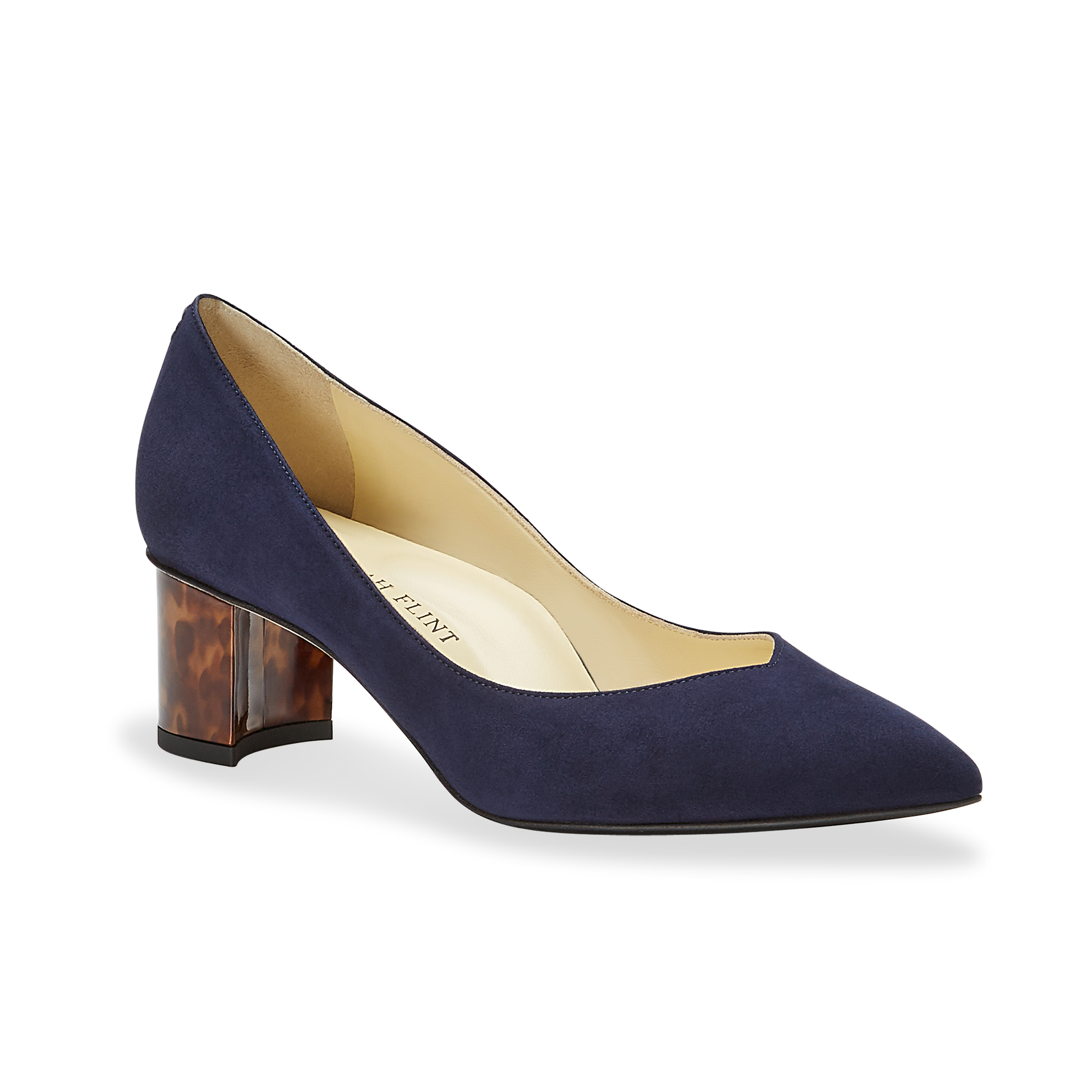 50mm Italian Made Pointed Toe Perfect Emma Pump in Navy Suede