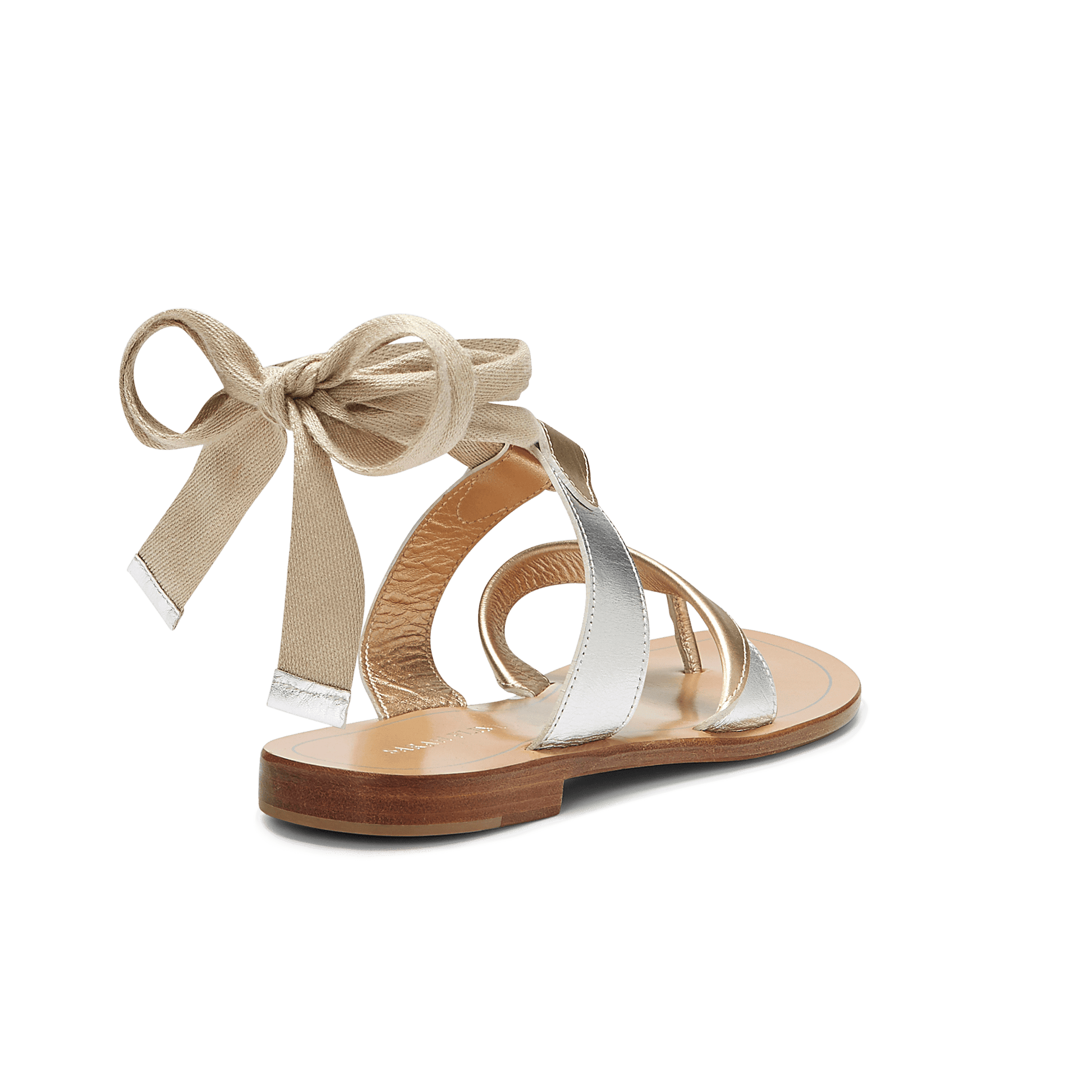 10mm Italian Made Flat Grear Sandal in Gold Calf