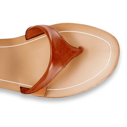 10mm Italian Made Flat Grear Sandal in Saddle Vachetta