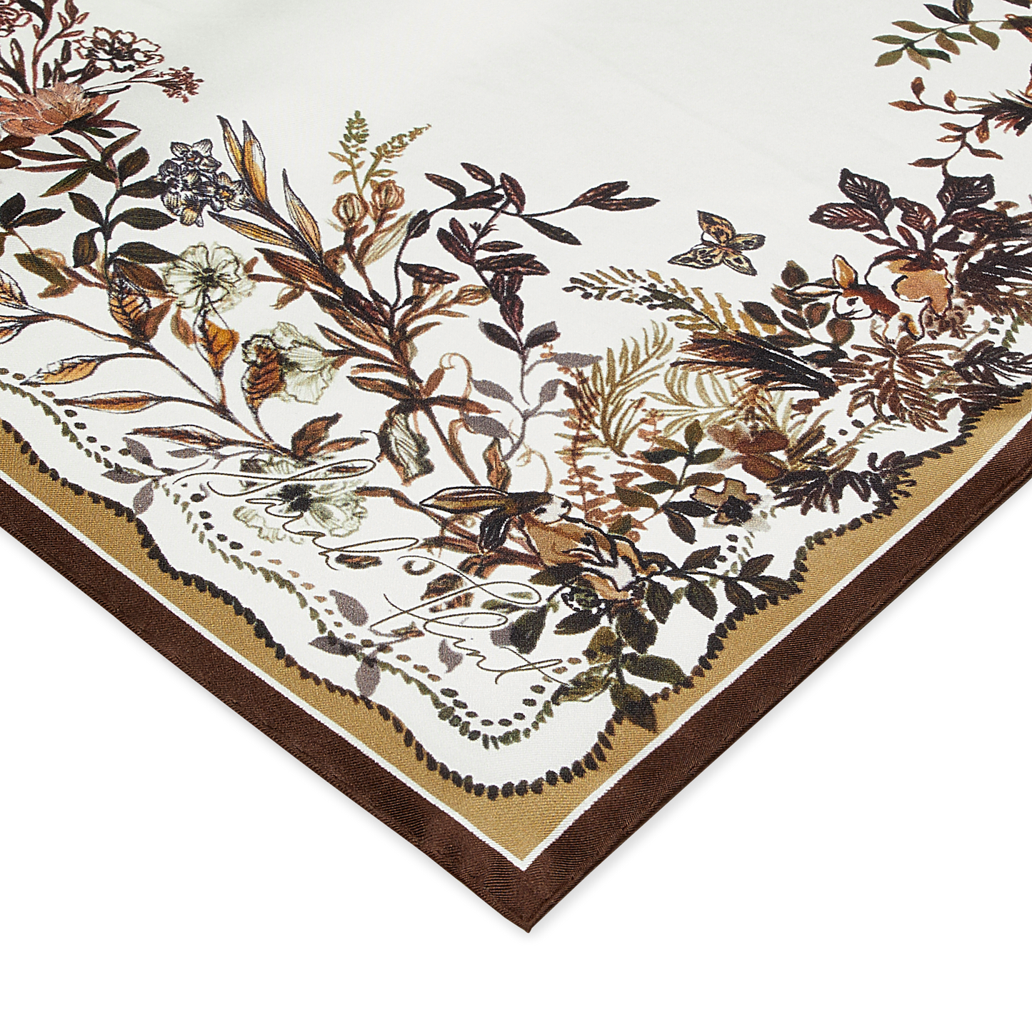 Hidden Garden Scarf 45 in Chestnut Silk