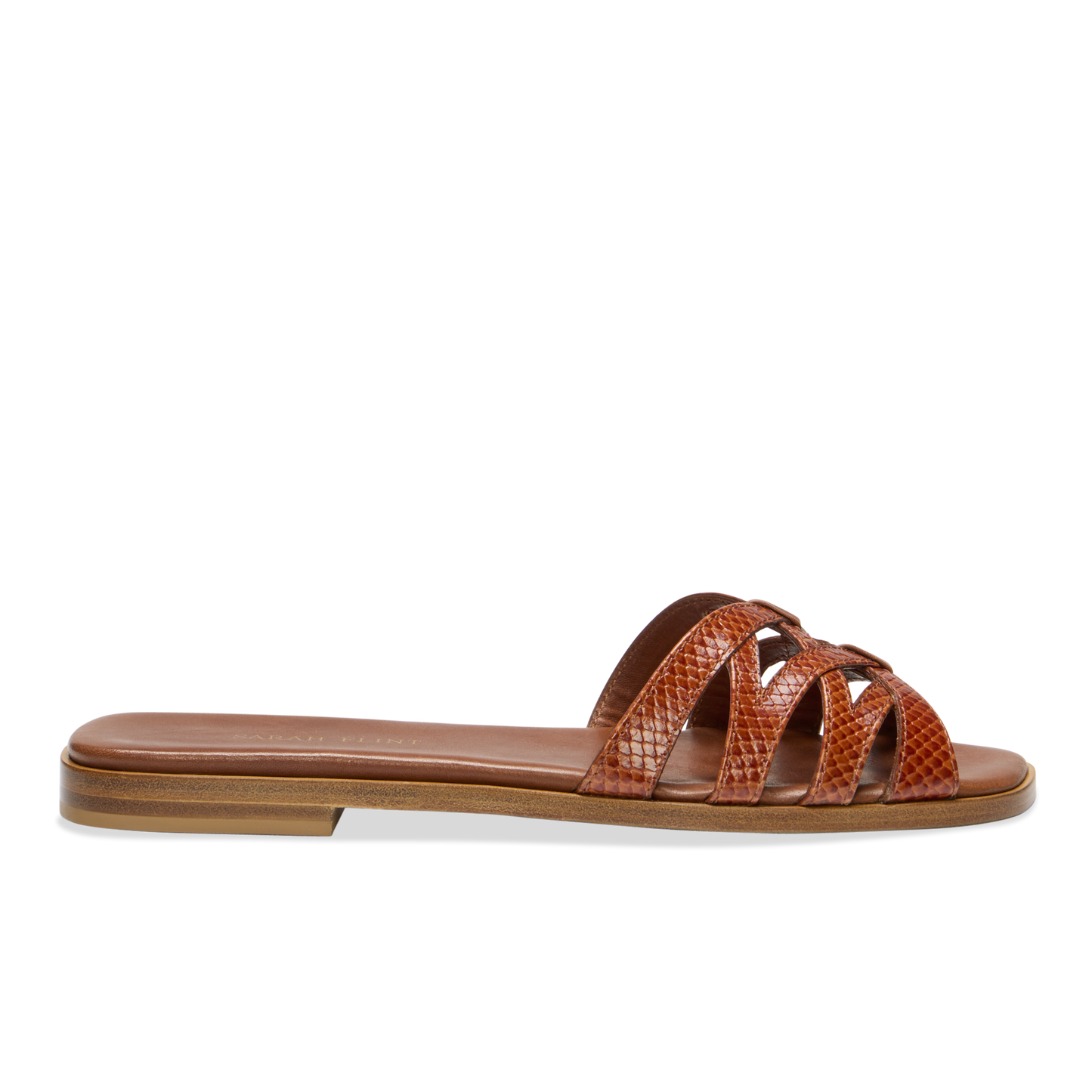 Kim Sandal in Toffee & Embossed Calf