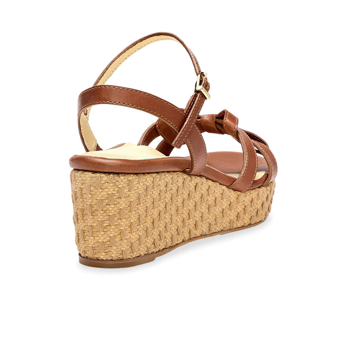 Mirjana Wedge 50 in Saddle Vachetta And Raffia