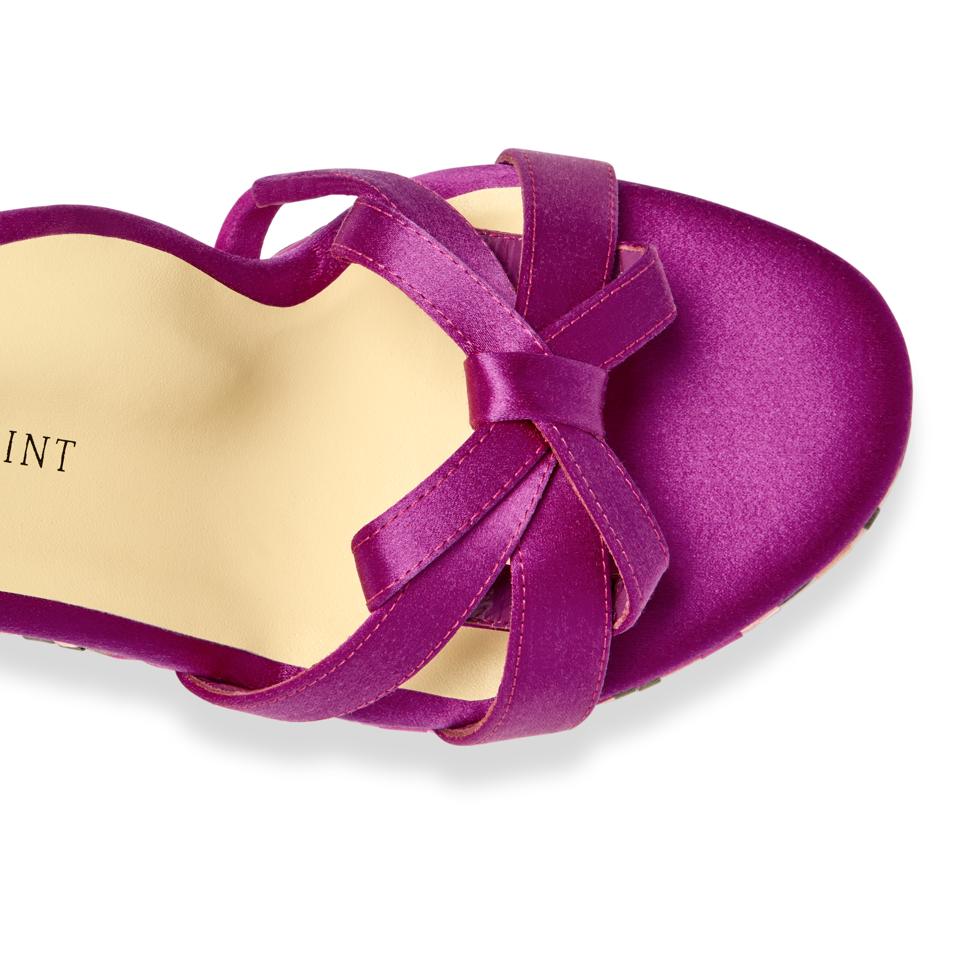 Perfect Mirjana Wedge 80 in Fuchsia & Turquoise Satin Weave