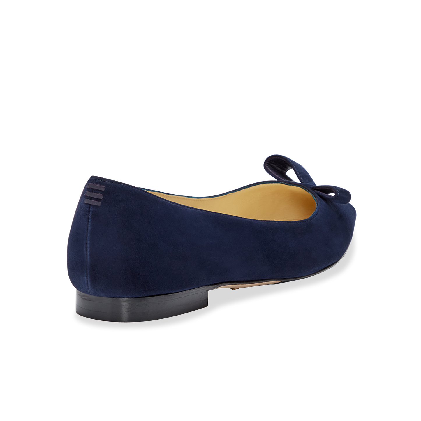 10mm Italian Made Natalie Pointed Toe Flat in Navy Suede