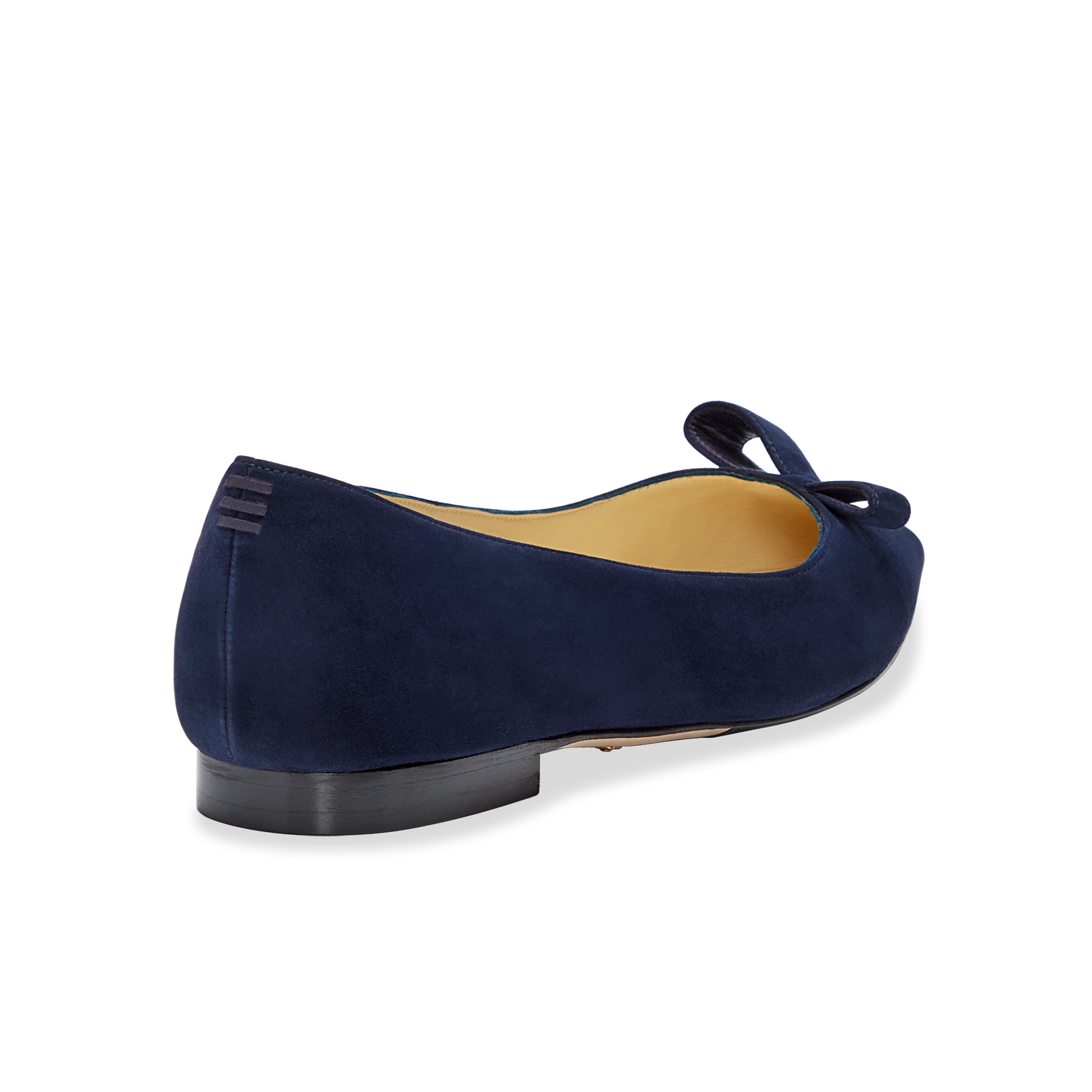 10mm Italian Made Natalie Pointed Toe Flat in Navy Suede