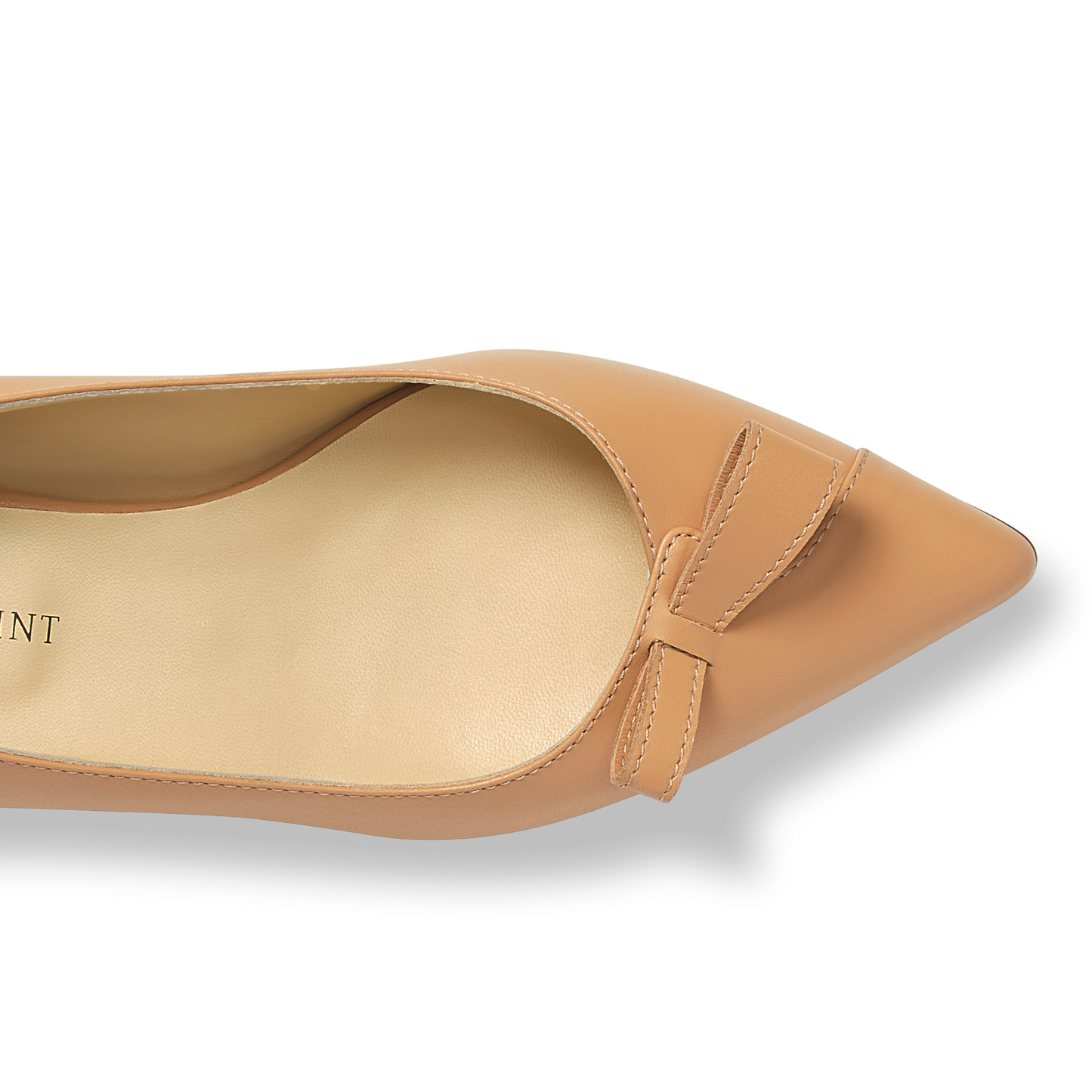 10mm Italian Made Natalie Pointed Toe Flat in Sand Calf