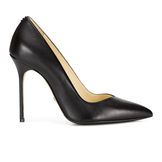 100m Italian Made Pointed Toe Pump in Black Calf