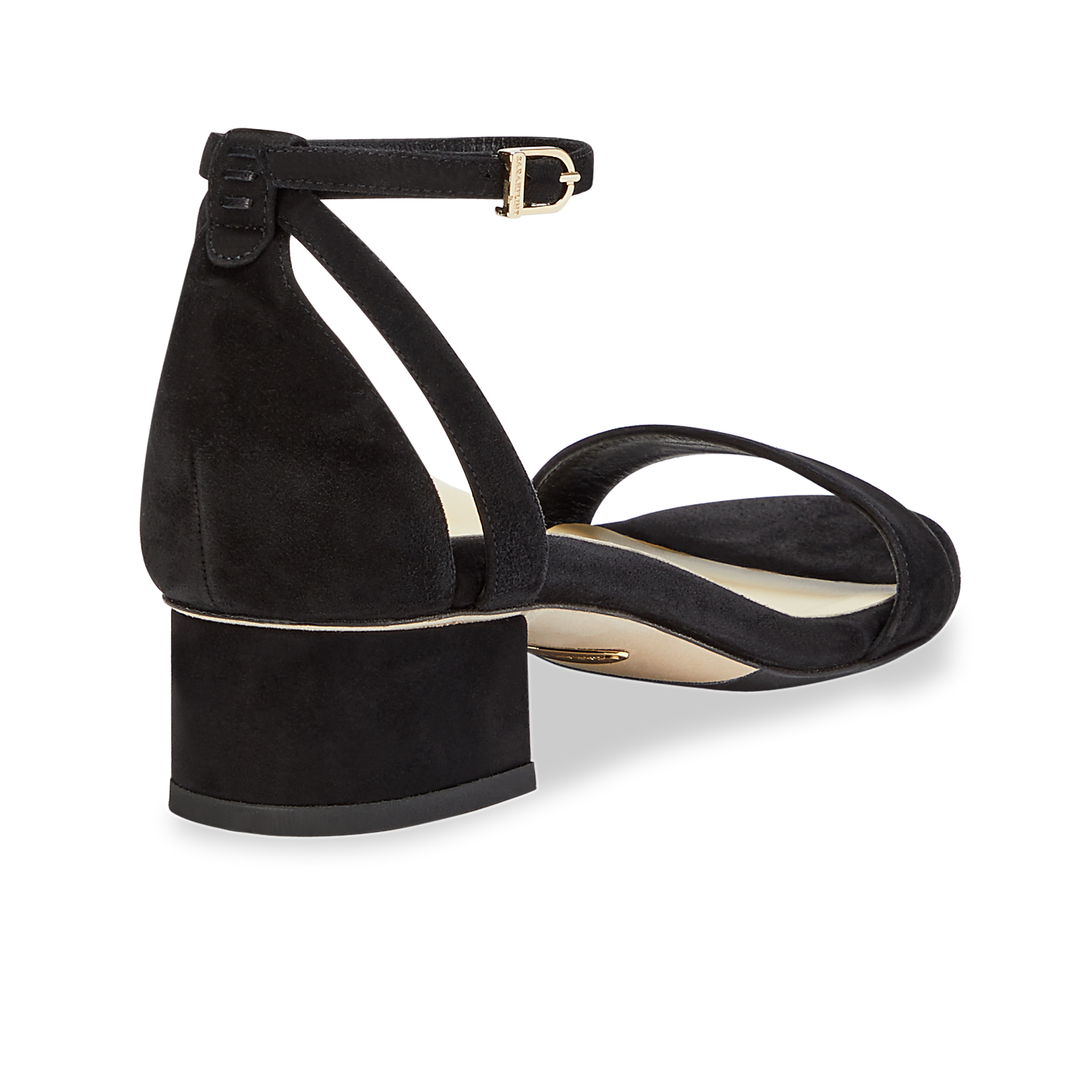 30mm Italian Made Perfect Block Sandal in Black Suede