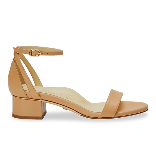 30mm Italian Made Perfect Block Sandal in Sand Calf