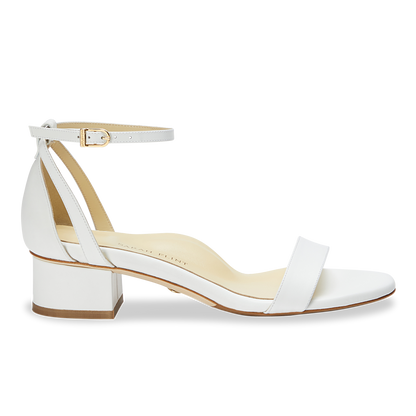 30mm Italian Made Perfect Block Sandal in White Calf