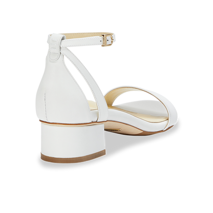 30mm Italian Made Perfect Block Sandal in White Calf