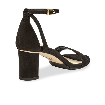 60mm Italian Made Perfect Block Sandal in Black Suede