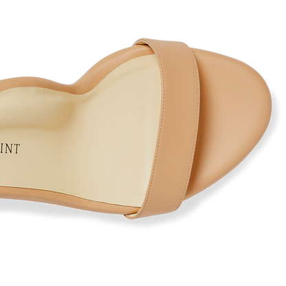 60mm Italian Made Perfect Block Sandal in Sand Calf