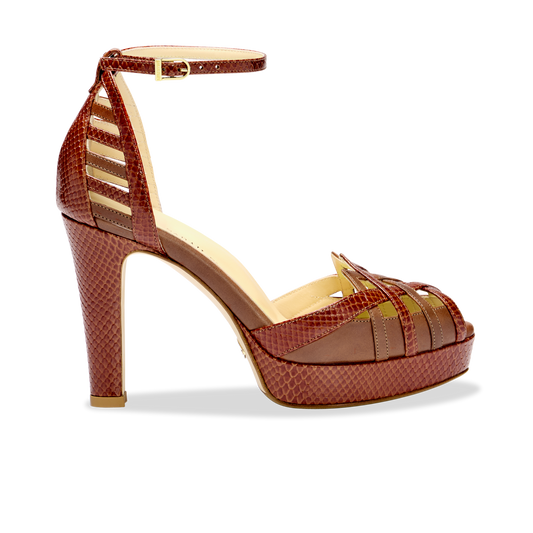 Perfect Danielle 100 in Toffee & Embossed Calf