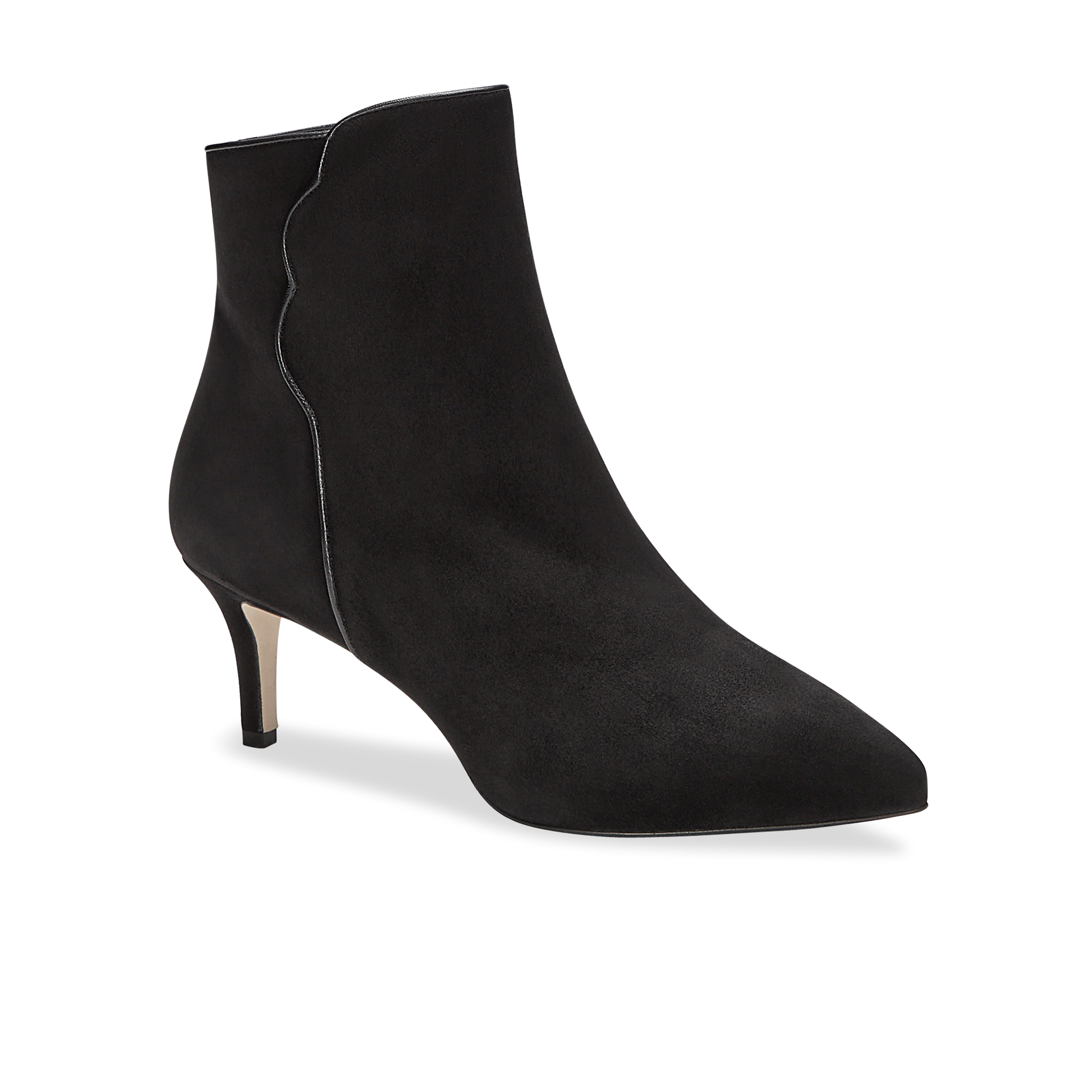 60mm Pointed Toe Perfect Dress Bootie Black Suede 