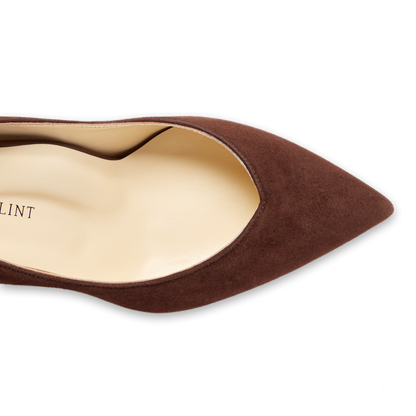 50mm Italian Made Pointed Toe Perfect Emma Pump in Espresso Suede