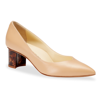 50mm Italian Made Pointed Toe Perfect Emma Pump in Sand Calf