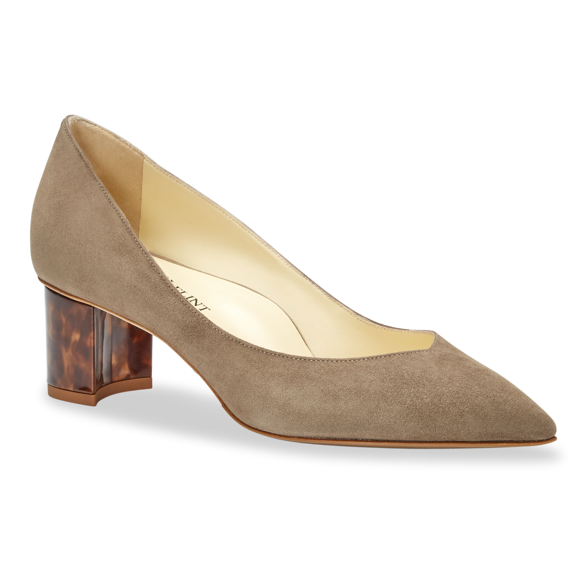 50mm Italian Made Pointed Toe Perfect Emma Pump in Taupe Suede