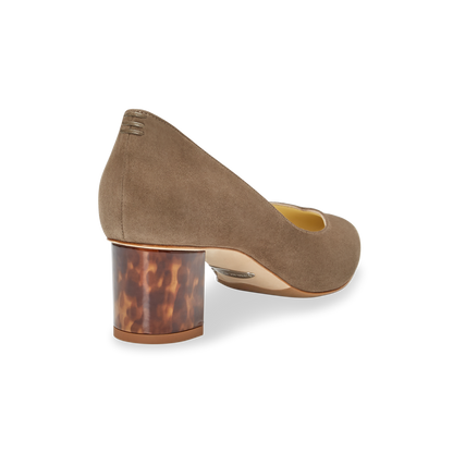 50mm Italian Made Pointed Toe Perfect Emma Pump in Taupe Suede