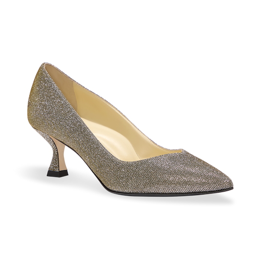 Perfect Kitten Pump 50 in Gunmetal Lame